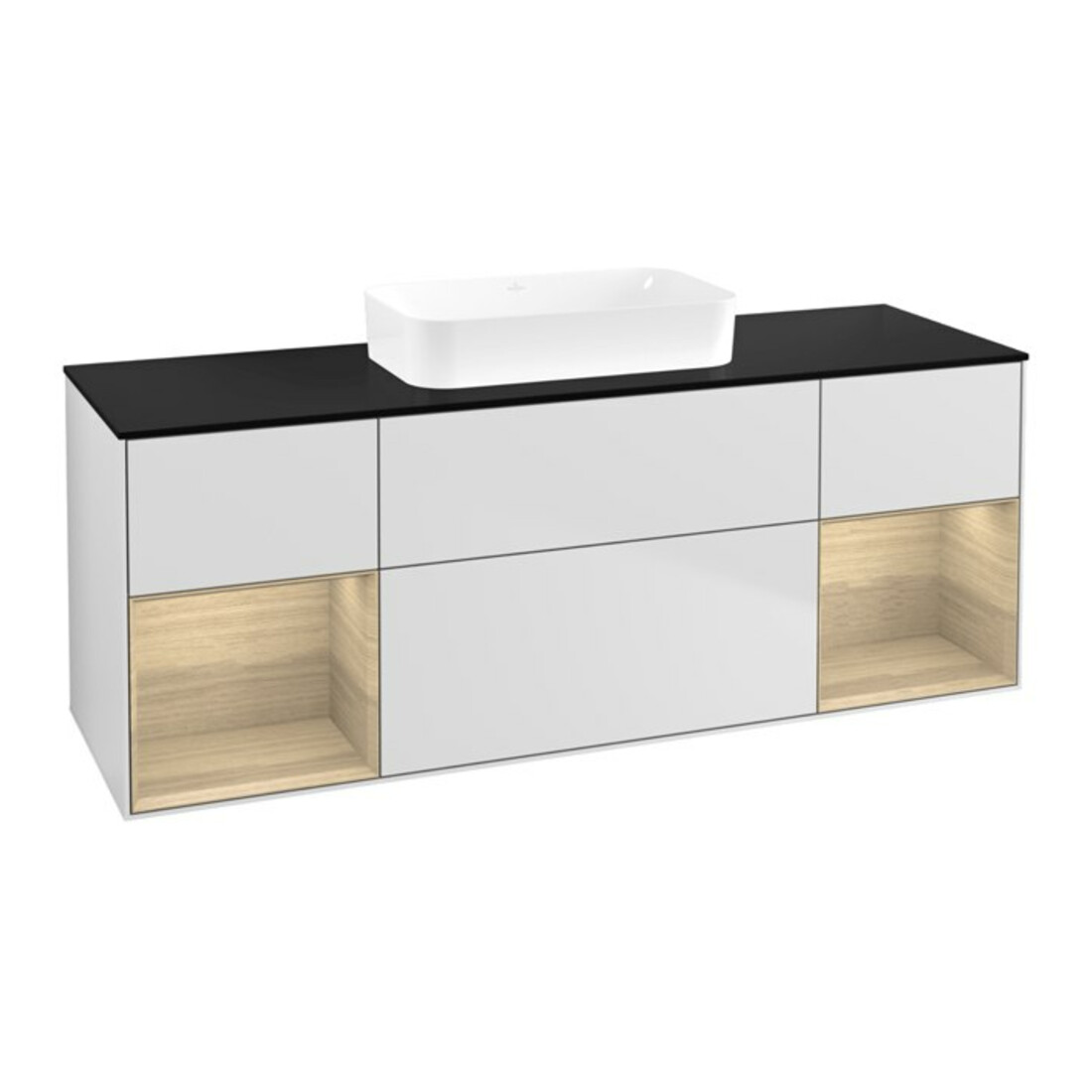 V&B Meuble sous-lavabo Finion 160x60,3x50,1cm, Reg Oa ven, blanc avec laque