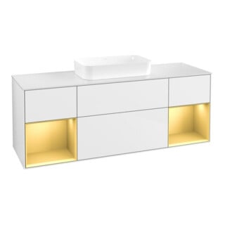 V&B Meuble sous lavabo Finion 160x60,3x50,1cm, Rg g m Lac, blanc brillant Lac