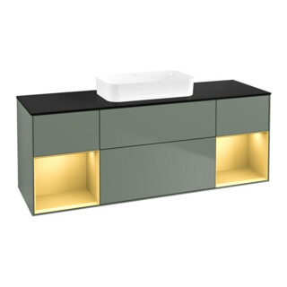 V&B Meuble sous lavabo Finion 160x60,3x50,1cm, Rg g m Lac, Oli. m Lac