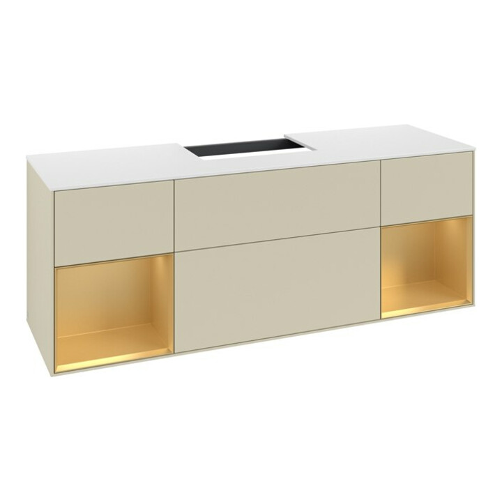 V&B Meuble sous lavabo Finion 160x60,3x50,1cm, Rg g m Lac, si Gr m Lac