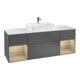 V&B Meuble sous lavabo Finion 160x60, blanc mat, avec étagère ouverte, anthracite mat-1
