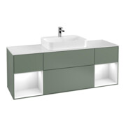 V&B Meuble sous lavabo Finion 160x60, blanc mat, laqué brillant, huileux mat