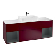 V&B Meuble sous-lavabo Finion 160x60, blanc mat, porte avec laque, tiroir avec poignée-1