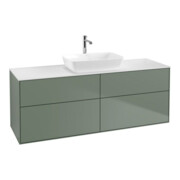 V&B Meuble sous-lavabo Finion 160x60 cm, éclairage mural, plaque de fixation blanche, huile avec laque