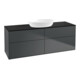 V&B Meuble sous lavabo Finion 160x60 cm, plan d'abattage bleu mat, miroir bleu mat Lac-1