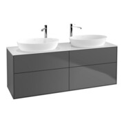V&B Meuble sous-lavabo Finion 160x60 cm, plan de découpe blanc, anthracite mat
