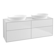 V&B Meuble sous lavabo Finion 160x60 cm, plan de découpe blanc, laqué blanc