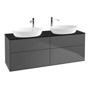 V&B Meuble sous lavabo Finion 160x60 cm, plan de découpe bleu mat, anthracite mat
