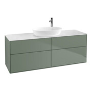 V&B Meuble sous lavabo Finion 160x60 cm, plan de travail blanc, huile avec laque-1