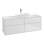 V&B Meuble sous lavabo Finion 160x60 cm, plan d'habillage blanc, laqué blanc-1