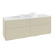V&B Meuble sous lavabo Finion 160x60 cm, plan lavabo blanc, miroir gris mat Lac-3