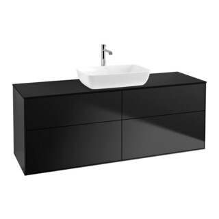 V&B Meuble sous lavabo Finion 160x60 cm, plaque d'abattant bleu mat, laqué bleu mat