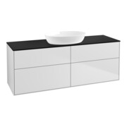 V&B Meuble sous lavabo Finion 160x60 cm, plaque de découpe bleu mat, blanc mat laqué