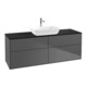 V&B Meuble sous lavabo Finion 160x60 cm, plaque de fermeture bleue, anthracite mat-1