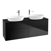 V&B Meuble sous lavabo Finion 160x60 cm, plaque de recouvrement bleue mate, laqué bleu mat