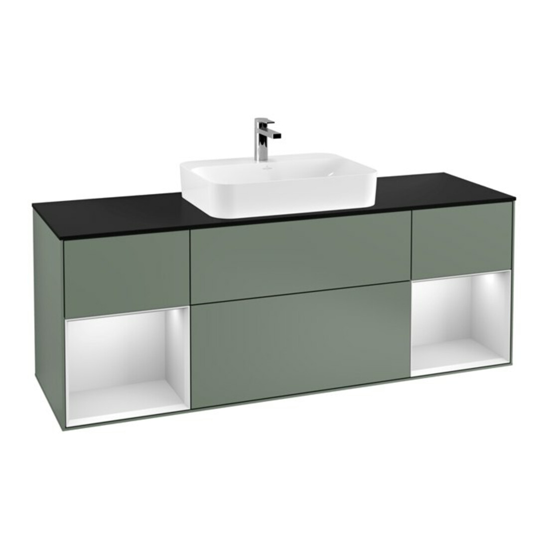 V&B Meuble sous lavabo Finion 160x60, Pl blanc mat, Arrière blanc mat laqué, Huile mat laqué