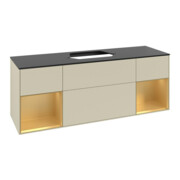 V&B Meuble sous lavabo Finion 160x60, Pl blanc mat, Rg gris mat Lac, si Gris mat Lac