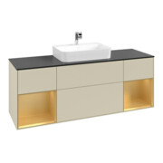 V&B Meuble sous lavabo Finion 160x60, Pl blanc mat, Rg gris mat Lac, si Gris mat Lac-4