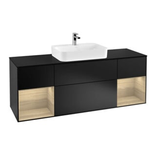 V&B Meuble sous lavabo Finion 160x60, Pl bleu m, Reg Oa ven, bleu m Lac