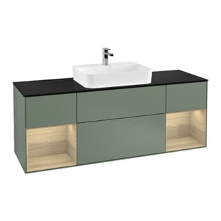 V&B Meuble sous lavabo Finion 160x60, Pl bleu mat, Rég Oa ven, Oli. mat Lac