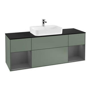 V&B Meuble sous lavabo Finion 160x60, placage bouleau, face A mat laqué, huile mat laqué