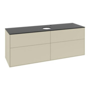 V&B Meuble sous lavabo Finion 160x60cm, Plan d’abattage bleu mat, poignée gris mat Lac-3