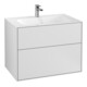 V&B Meuble sous lavabo Finion 79,6x59,1x49,8cm, blanc laqué, avec éclairage mural-1