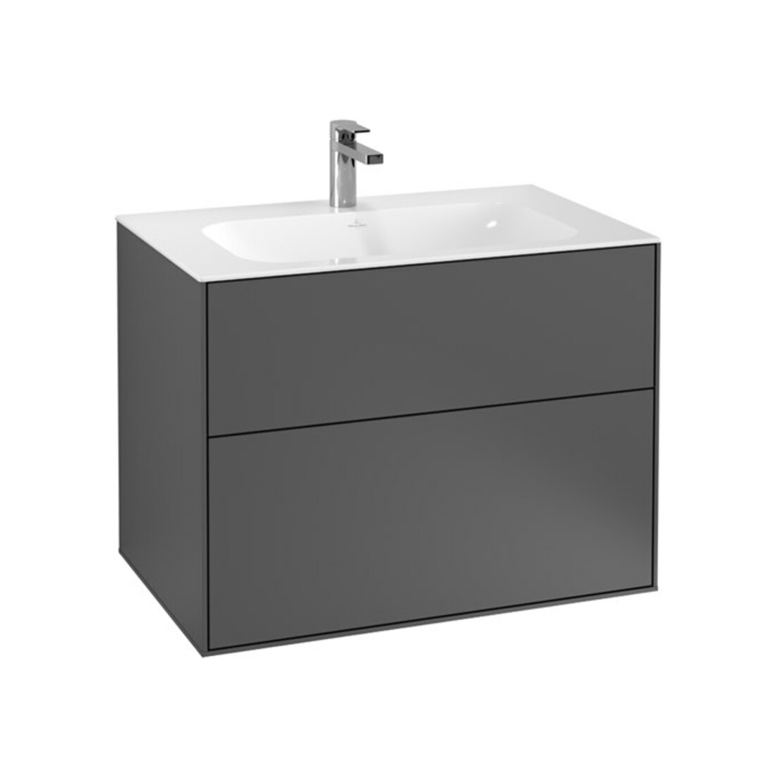 V&B Meuble sous lavabo Finion 79,6x59,1x49,8cm, si G m Lac, avec éclairage mural