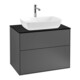 V&B Meuble sous-lavabo Finion 80x60,3 cm, panneau latéral bleu, anthracite mat-1