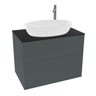 V&B Meuble sous lavabo Finion 80x60,3 cm, pl. abd. bleu mat, m. bleu mat Lac