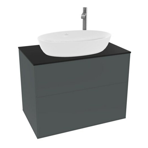 V&B Meuble sous lavabo Finion 80x60,3 cm, pl. abd. bleu mat, m. bleu mat Lac
