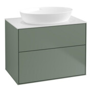V&B Meuble sous lavabo Finion 80x60,3 cm, plan couv. blanc, olivier laqué-1