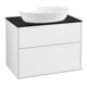 V&B Meuble sous lavabo Finion 80x60,3 cm, plan de découpe bleu mat, laqué blanc brillant-1