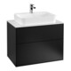 V&B Meuble sous lavabo Finion 80x60,3 cm, plan de drainage blanc, façade bleue laquée-1