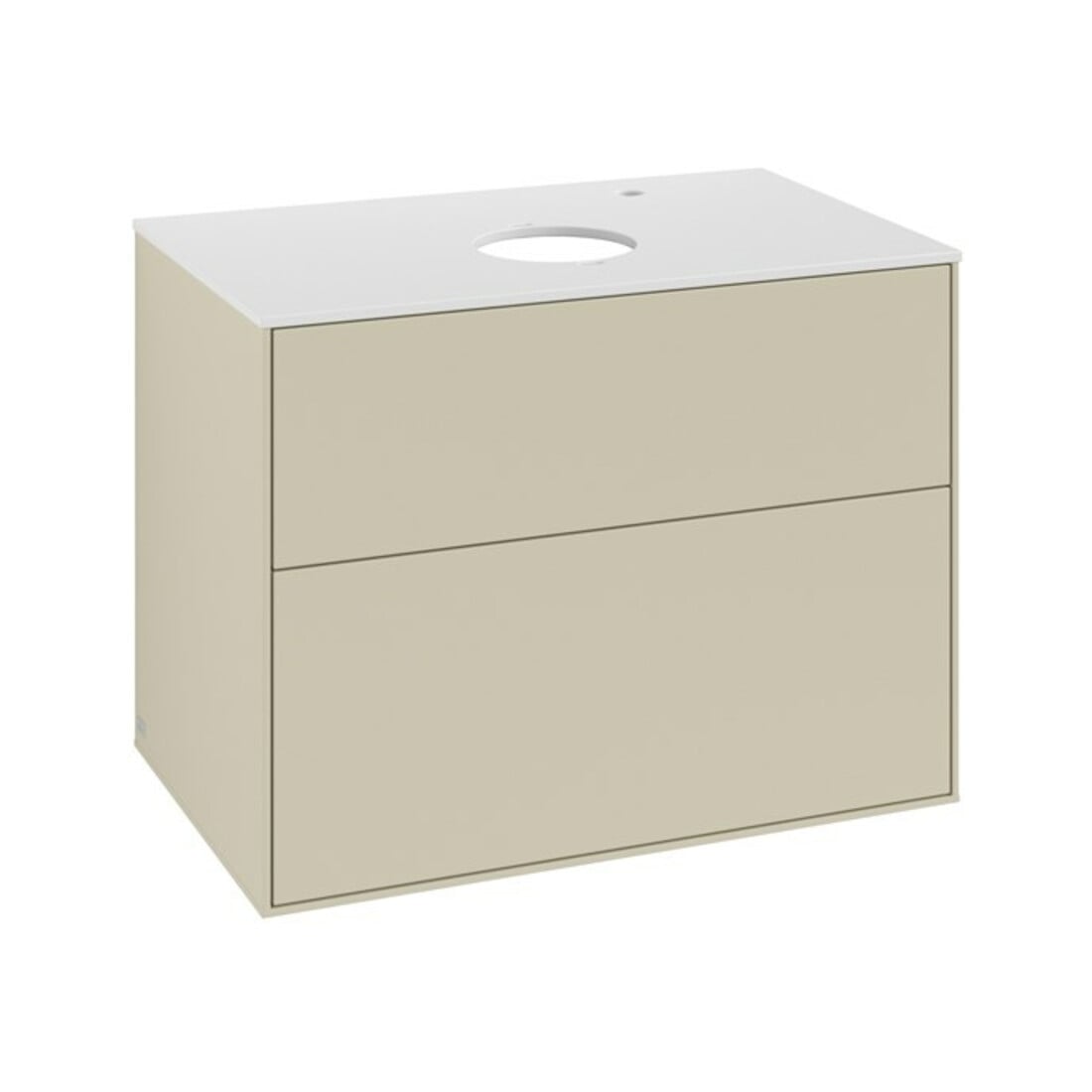V&B Meuble sous lavabo Finion 80x60,3 cm, plan de drainage blanc, poignée grise m Lac