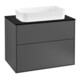 V&B Meuble sous lavabo Finion 80x60,3 cm, plan de drainage bleu mat, anthracite mat-1