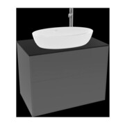 V&B Meuble sous-lavabo Finion 80x60,3 cm, plan de drainage bleu mat, anthracite mat