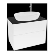 V&B Meuble sous lavabo Finion 80x60,3 cm, plan de toilette bleu mat, blanc brillant Lac-1