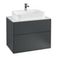 V&B Meuble sous lavabo Finion 80x60,3 cm, plan lavabo blanc, miroir bleu avec laque-1