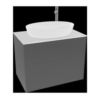 V&B Meuble sous lavabo Finion 80x60,3 cm, plaq. de fermeture blanc, anthracite mat