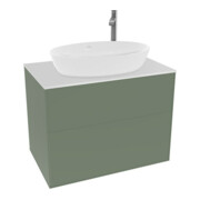 V&B Meuble sous lavabo Finion 80x60,3 cm, plaq. hab. blanc, olivier mat laqué