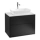V&B Meuble sous lavabo Finion 80x60,3 cm, plaque d’abattant blanc, bleu mat laqué-1