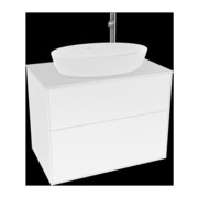 V&B Meuble sous-lavabo Finion 80x60,3 cm, plaque de fermeture blanc, laqué blanc brillant