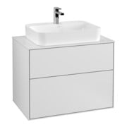 V&B Meuble sous lavabo Finion 80x60,3 cm, plaque de fermeture blanc mat, laqué blanc mat