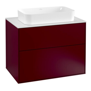 V&B Meuble sous lavabo Finion 80x60,3 cm, plaque de fermeture blanc mat, Peony mat