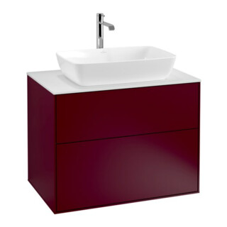 V&B Meuble sous lavabo Finion 80x60,3 cm, plaque de fermeture blanc mat, Peony mat