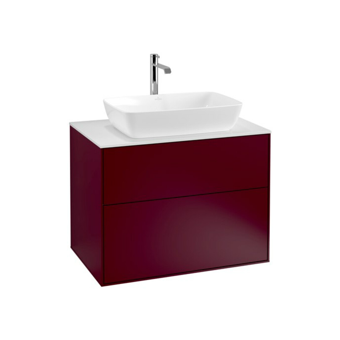 V&B Meuble sous lavabo Finion 80x60,3 cm, plaque de fermeture blanc mat, Peony mat