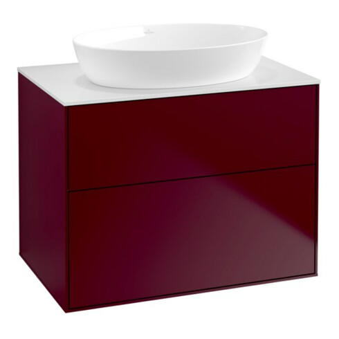 V&B Meuble sous lavabo Finion 80x60,3 cm, plaque de fermeture blanc mat, Peony mat