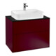 V&B Meuble sous lavabo Finion 80x60,3 cm, plaque de fermeture bleu mat, Peony mat-1
