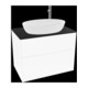 V&B Meuble sous lavabo Finion 80x60,3 cm, plaque de fermeture bleue, blanc laqué-1